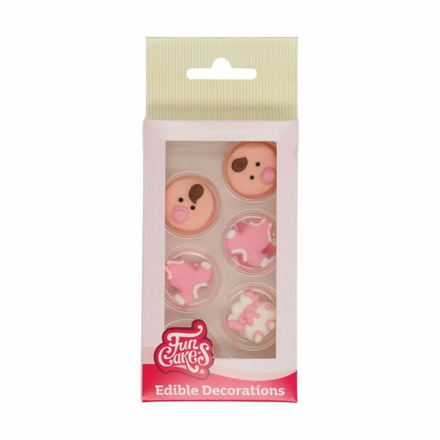 FunCakes Suikerdecoratie Baby Roze Set/12
