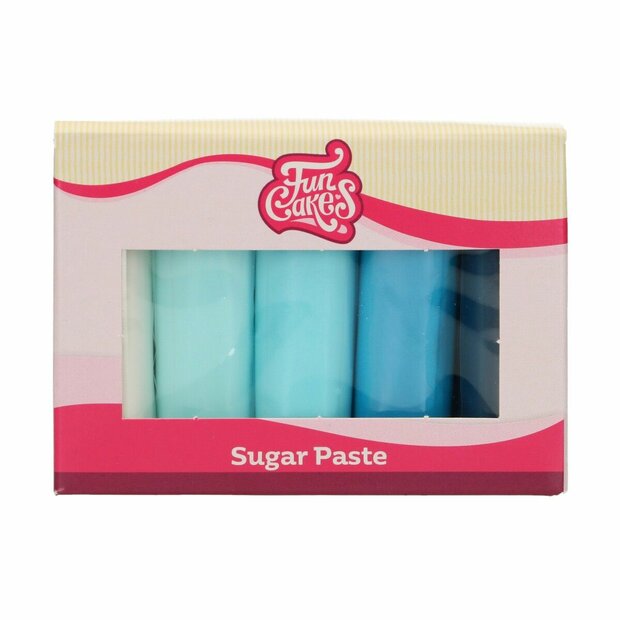 FunCakes Rolfondant Multipack Blue Colour Palette 5x100g 