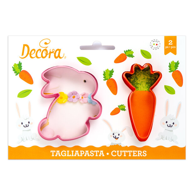 Decora Emporte‑pi&egrave;ces Lapin &amp; Carotte &ndash; Set de 2