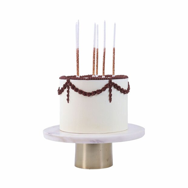 PME Candles Tall - Rose gold glitter candles pk/16