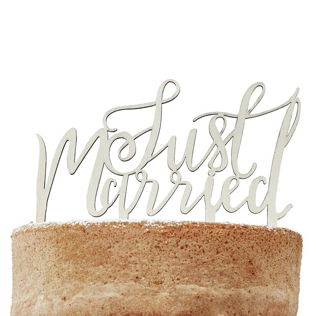 Ginger Ray Wooden Just Married Cake Topper
