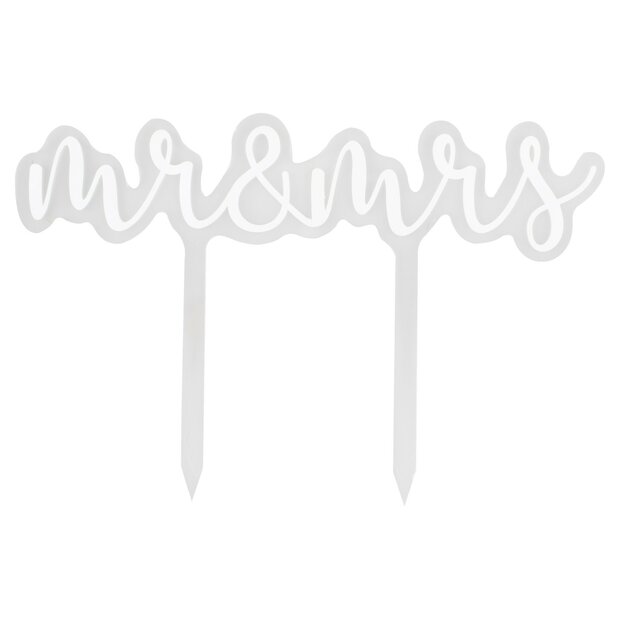 Ginger Ray Mr &amp; Mrs Acrylic Wedding Cake Topper
