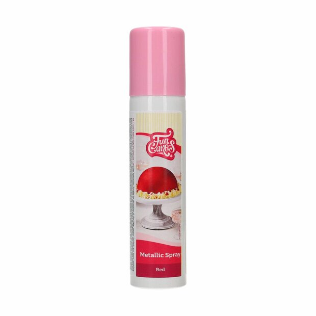FunCakes Eetbare Metallic Spray Rood 100ml