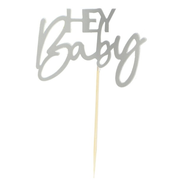 Ginger Ray Hey Baby Sage Baby Shower Cupcake Toppers