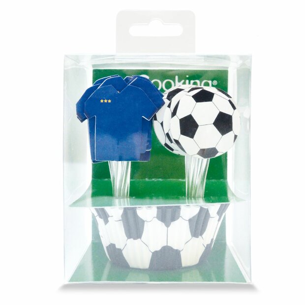 ScrapCooking Baking Cups &amp; Toppers Voetbal Set/24
