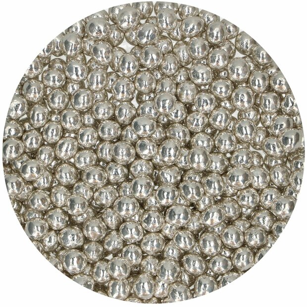 FunCakes Crispy Choco Pearls - Metallic Silver 60g 