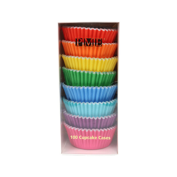 PME Cupcakevormpjes Regenboog met Folievoering &ndash; 100 stuks