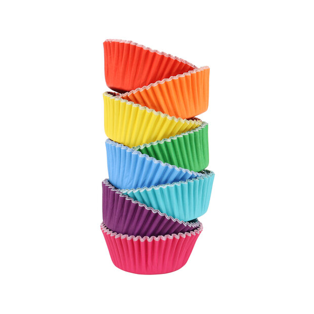 PME Cupcakevormpjes Regenboog met Folievoering &ndash; 100 stuks