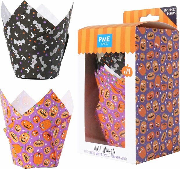 PME Halloween Tulpmuffinvormpjes Pompoenfeest &ndash; 24 stuks