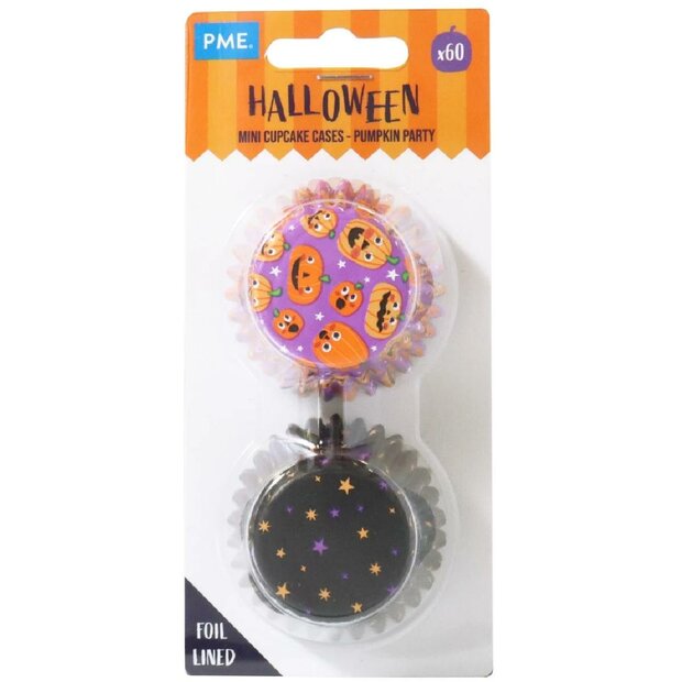 PME Halloween Mini Cupcakevormpjes Pompoenfeest &ndash; 60 stuks
