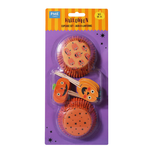 PME Halloween Cupcake Set Jack‑o‑Lantern &ndash; 48‑delig