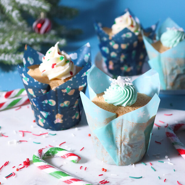 PME Kerst Tulpmuffinvormpjes &ndash; Frosty &ndash; 24 stuks