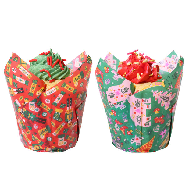 PME Kerst Tulpmuffinvormpjes &ndash; Enchanted &ndash; 24 stuks