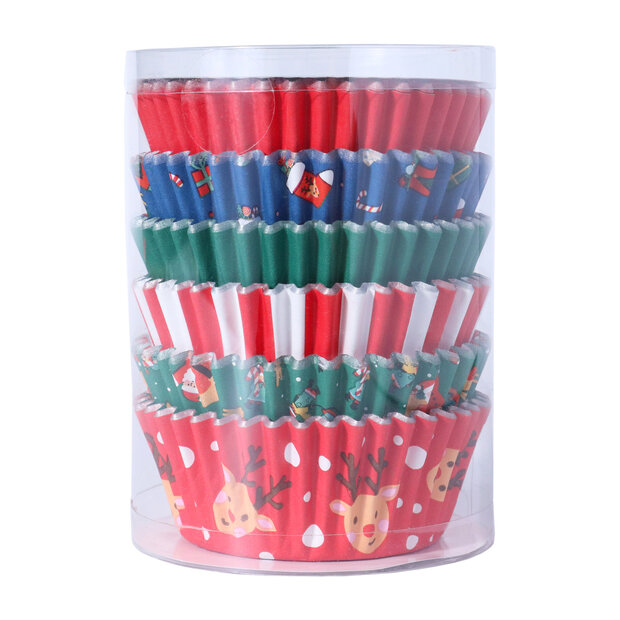 PME Kerst Cupcakevormpjes met Folievoering &ndash; Kerstman Mix &ndash; 100 stuks