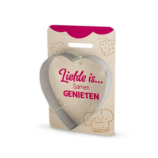 Miko Koekjesvorm Hart met Tekst - Liefde is