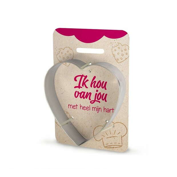 Miko Koekjesvorm Hart met Tekst - Ik hou van jou