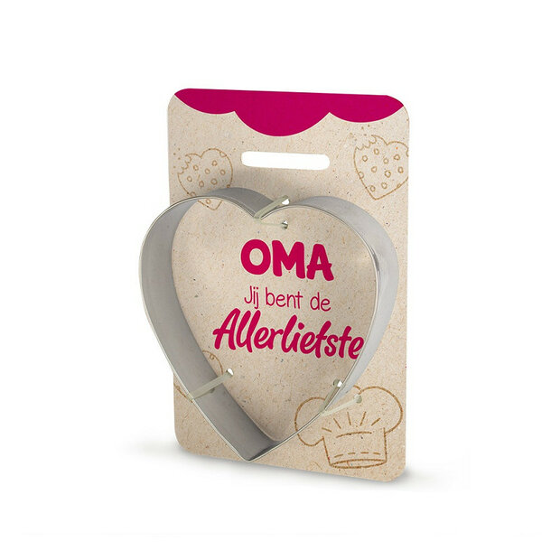 Miko Koekjesvorm Hart met Tekst - Oma