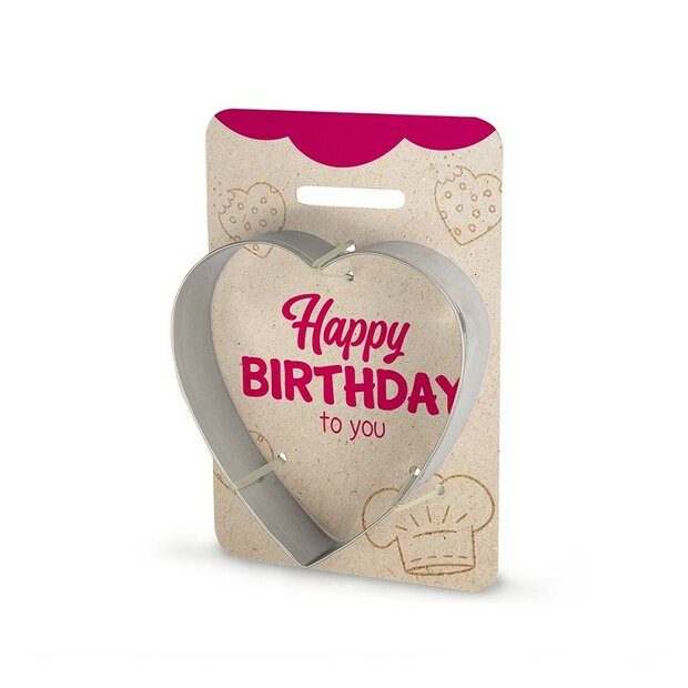 Miko Koekjesvorm Hart met Tekst - Happy Birthday