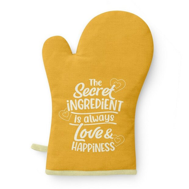 Miko Ovenhandschoen met Tekst - Love &amp; Happiness
