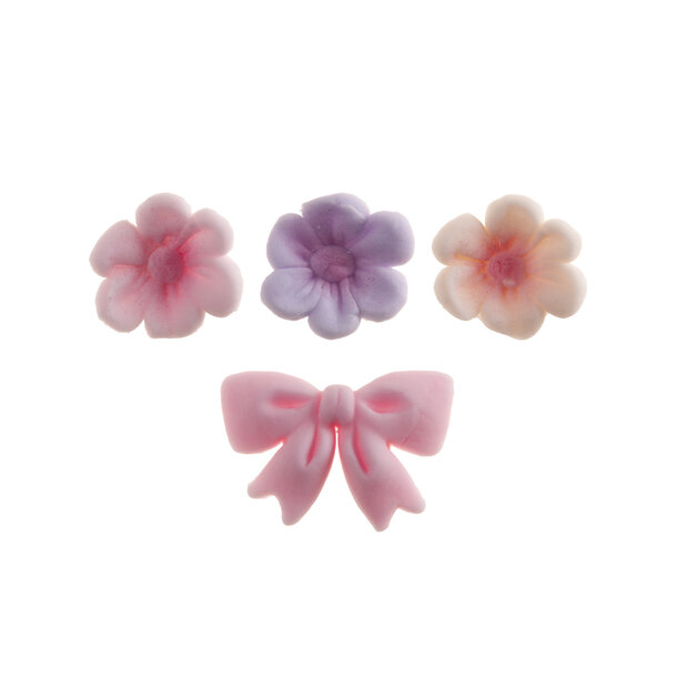 Dekora Sugar Pink Bows with Flowers Set/10