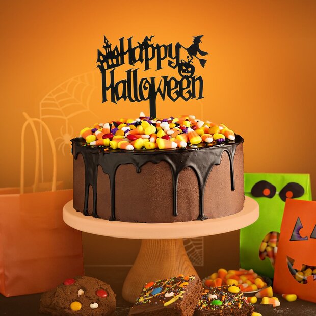 Dekora Cake Topper Happy Halloween Witch 10x11cm
