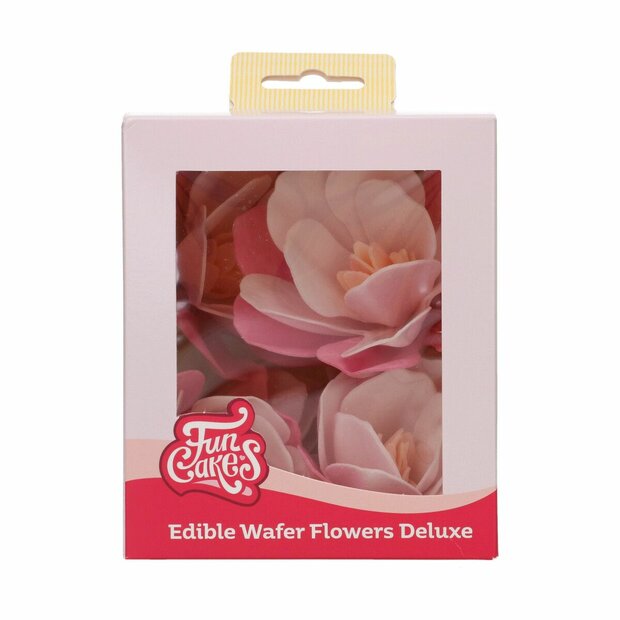FunCakes Eetbare Papieren Bloemen Deluxe Magnolia Roze Groot pk/6