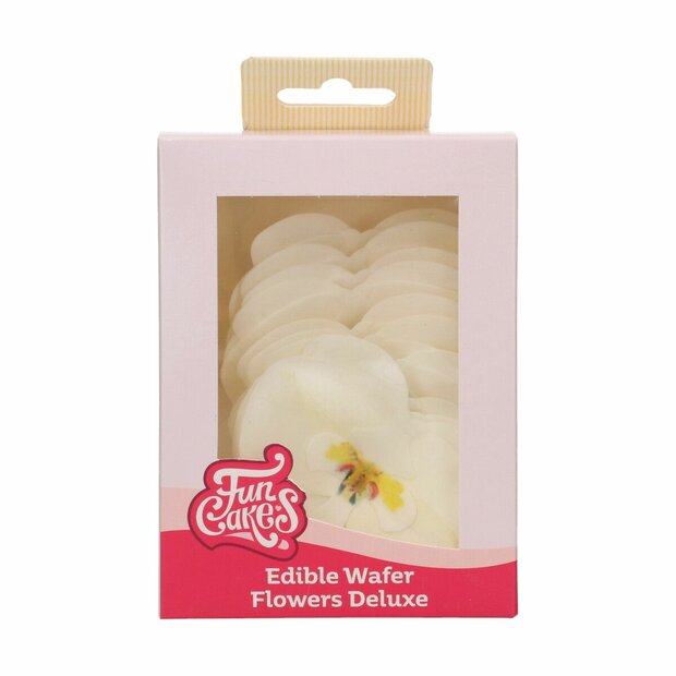 FunCakes Eetbare Papieren Bloemen Deluxe Orchidee Wit Medium pk/10