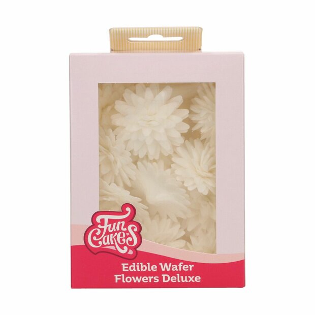 FunCakes Eetbare Papieren Bloemen Deluxe Pompom/Margriet Wit Medium pk/12