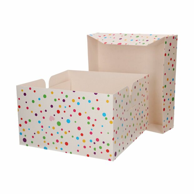 FunCakes Taartdoos Confetti - 25x25x15cm pk/1
