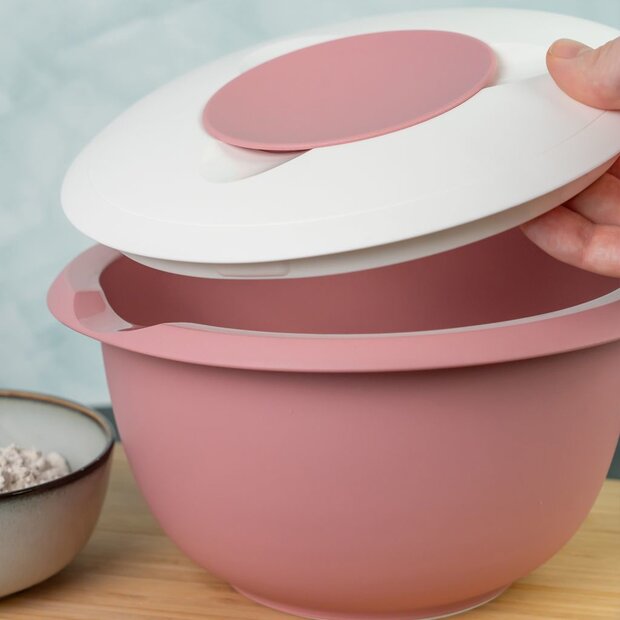 Westmark Mengkom met Tweedelig Deksel &ndash; 3,5 Liter &ndash; Roze/Wit