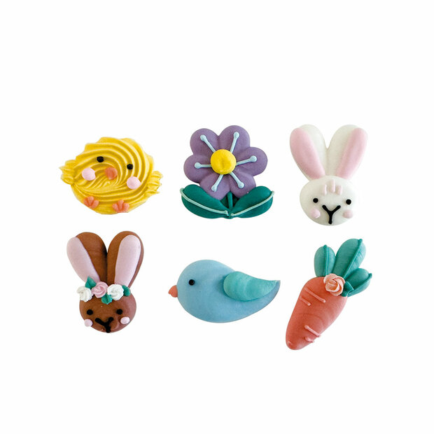 Decora Sugar Decorations Happy Easter Pk/6