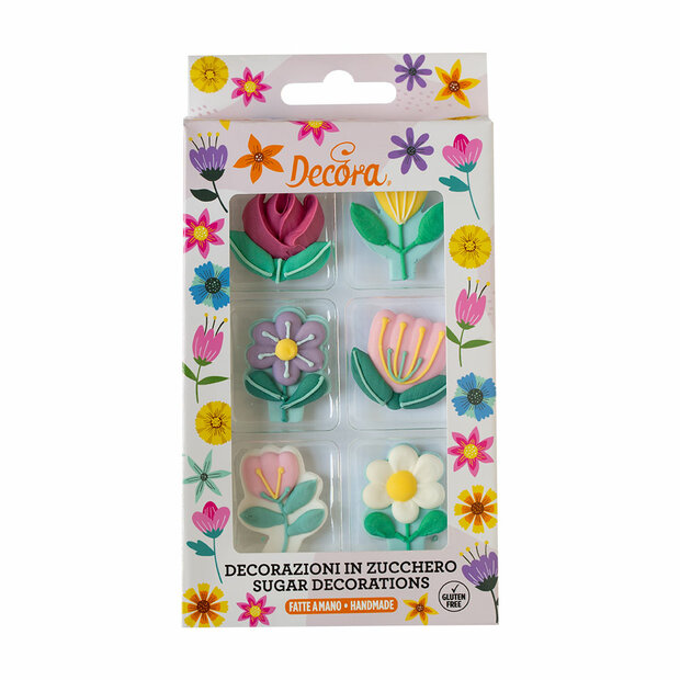 Decora Sugar Decorations Spring Pk/6
