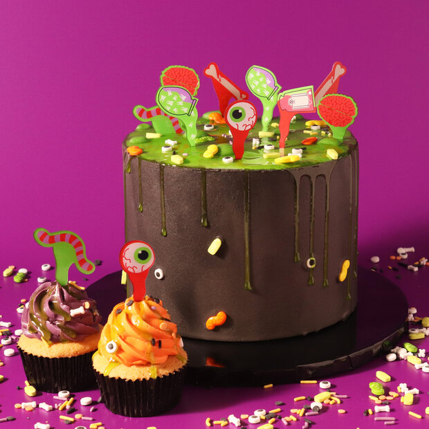 PME Halloween Taartdecoratiekit met Eetbaar Slijm - Borrelende Ketel