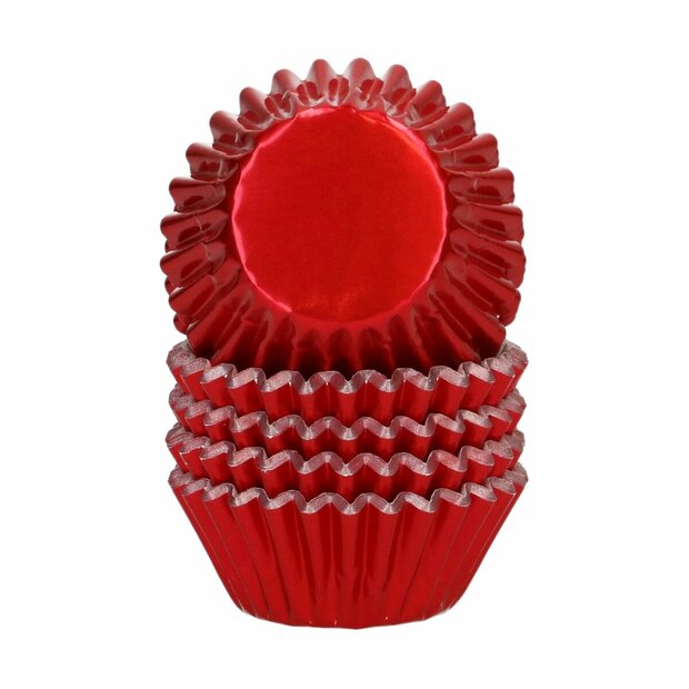 Wilton Mini Metallic Baking Cups Rood set/160