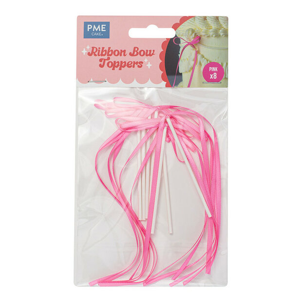 PME Lintstrik Taarttoppers &ndash; Roze 8/st