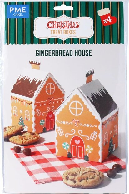 PME 4 Snoepdoosjes voor Kerst - Peperkoekhuis