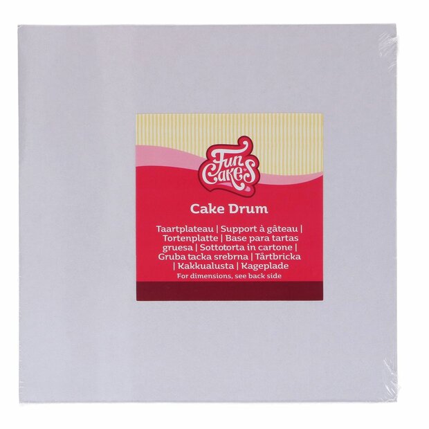 FunCakes Cake Drum Vierkant Wit 25 cm