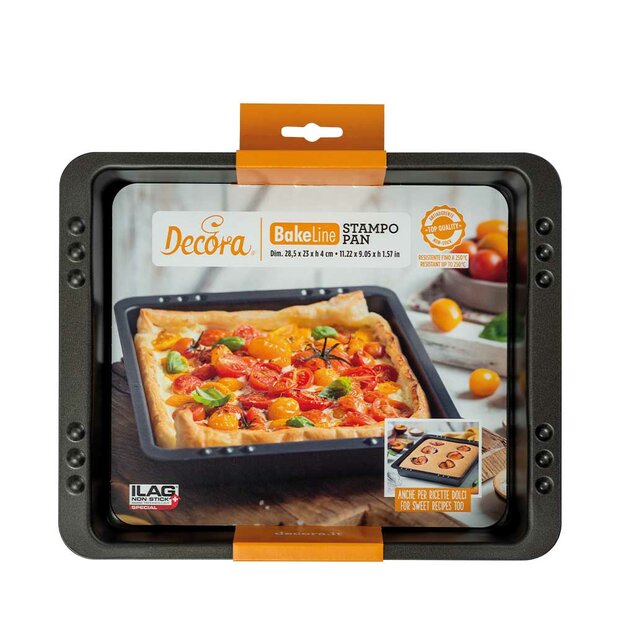 Decora Bake&amp;Cook Line small low rectangular mould 28.5 x 23 x 4 h cm