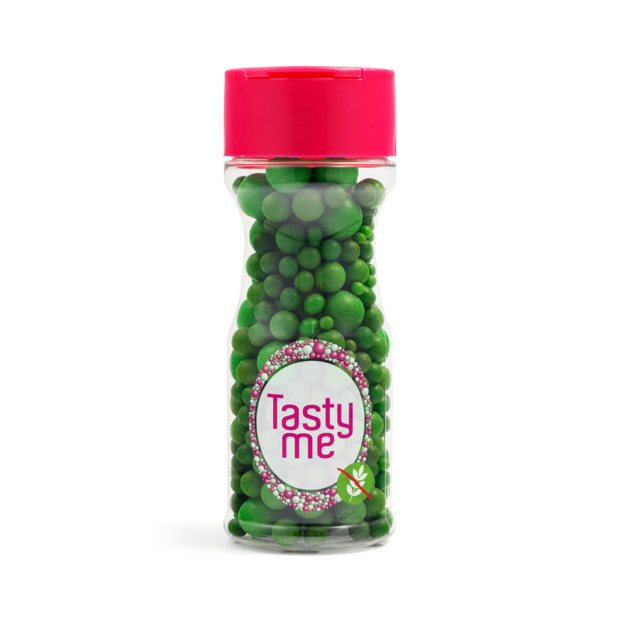 Tasty Me Sugar Pearls Sprinkles Mix Dark Green &ndash; 70 g &ndash; Glutenvrij
