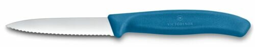 Couteau d&rsquo;&Eacute;pluchage Victorinox Classic 8 cm &ndash; Dentel&eacute; Pointe &ndash; Manche Bleu