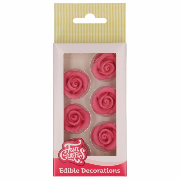 FunCakes D&eacute;corations en Fondant &ndash; Roses Roses (lot de 6)