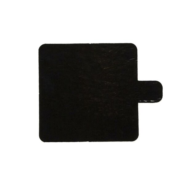 Quadratische Tortenunterlage Gold/Schwarz mit Lasche 8&times;8 cm &ndash; 25 St&uuml;ck