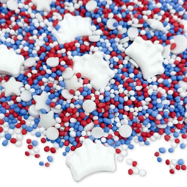 Happy Sprinkles Koningsdag Rot‑Wei&szlig;‑Blau Streusel &ndash; 90 g