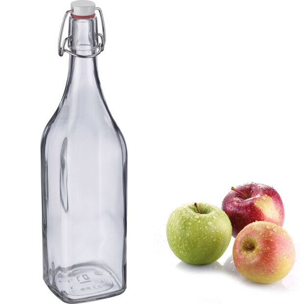 Bouteille Carr&eacute;e Westmark avec Bouchon M&eacute;canique &ndash; 1 Litre