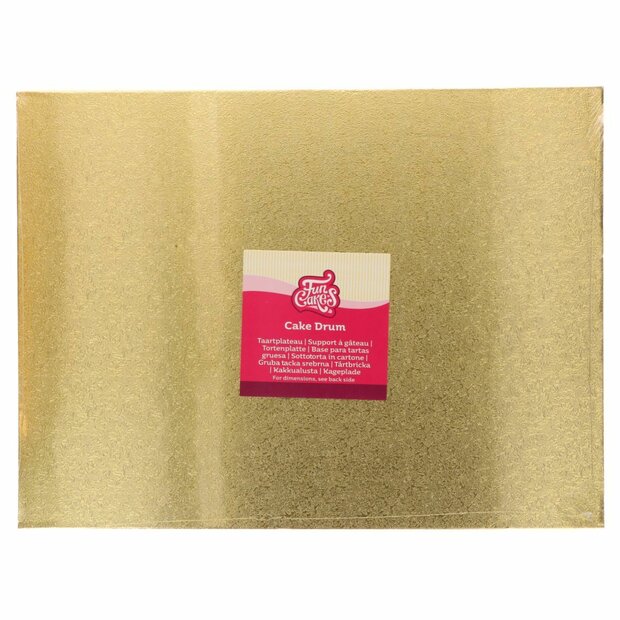 FunCakes Cake Drum Oblong Gold 40&times;30 cm