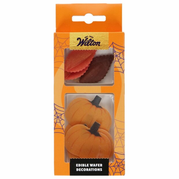 Wilton Eetbare Wafeldecoraties Herfstbladeren &amp; Pompoenen Set/10