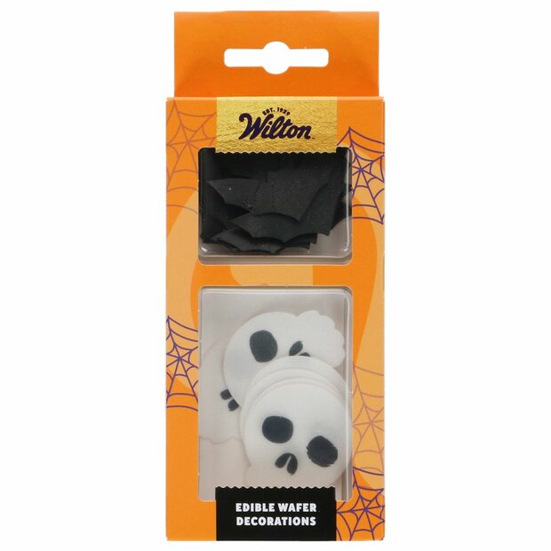Wilton Eetbare Wafeldecoraties Vleermuizen &amp; Doodskoppen Set/18