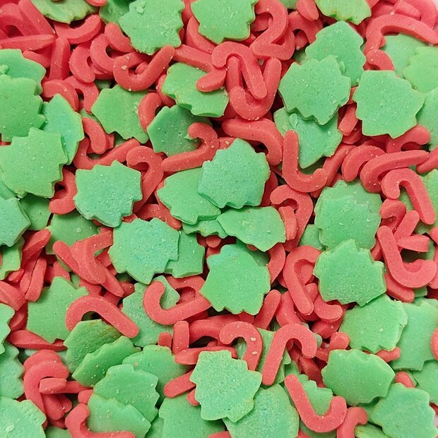 Tasty Me Suikerdecoratie Kerstboom &amp; Zuurstok 45 g &ndash; Glutenvrij