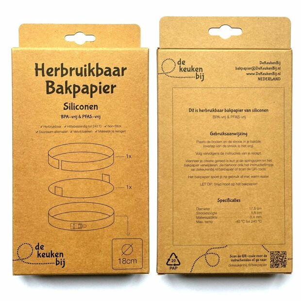 De KeukenBij Siliconen Herbruikbaar Bakpapier Rond &Oslash;18 cm