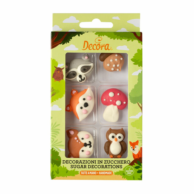 Decora Suikerdecoraties Bosdieren &ndash; Set/6